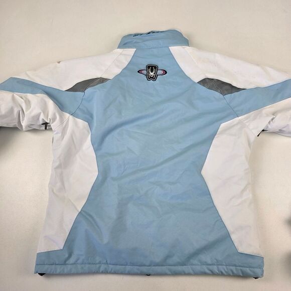 Women "Spyder" Powder Blue/white, Heavy Winter Snowboard Ski Full Zip Jacket 2XL - Picture 8 of 14